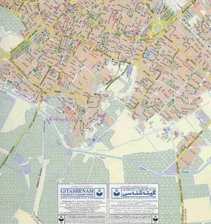 نقشه سیاحتی و گردشگری شهر ورامین 70*100 (کد 543)،(گلاسه)