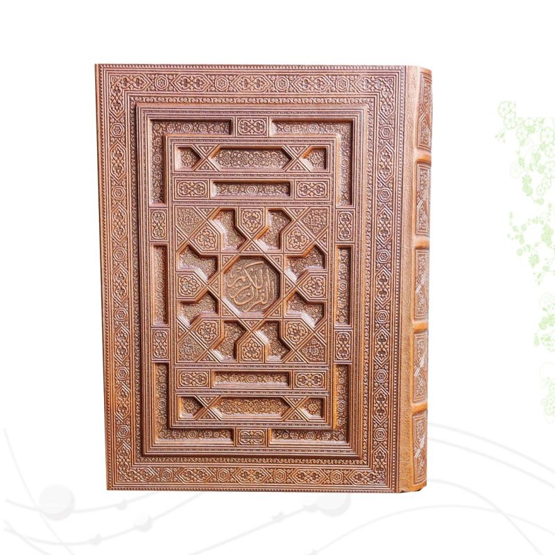قرآن وزیری معطر چرم جعبه دار برجسته لیزری