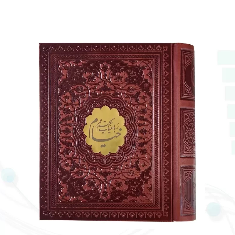 خیام نیم جیبی گلاسه چرم جعبه دار با پلاک وسط نفیس