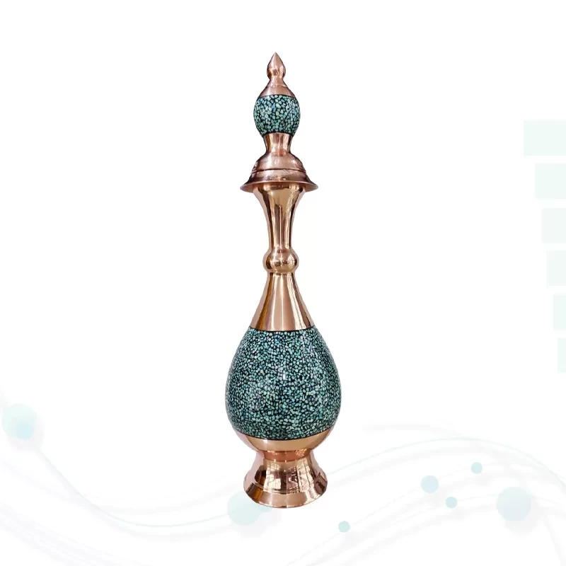 شاهنامه رحلی گلاسه چرم نفیس با گلدان تنگ فیروزه