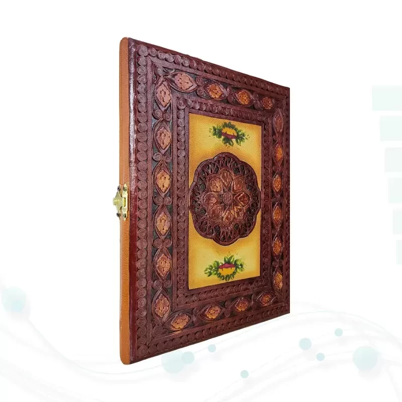 خیام وزیری گلاسه تمام مصور چرم طبیعی