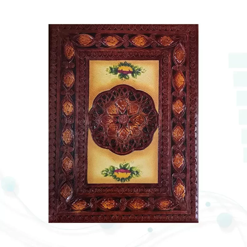 خیام وزیری گلاسه تمام مصور چرم طبیعی