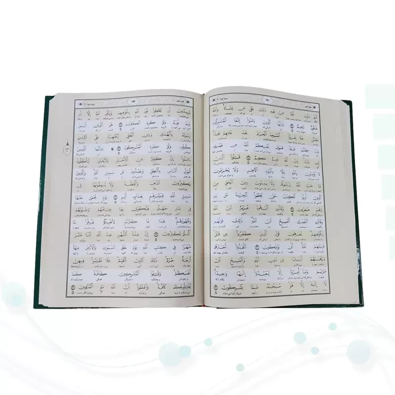 قرآن وزیری تحریر جلد سلفون ترجمه کلمه به کلمه تحت اللفظی