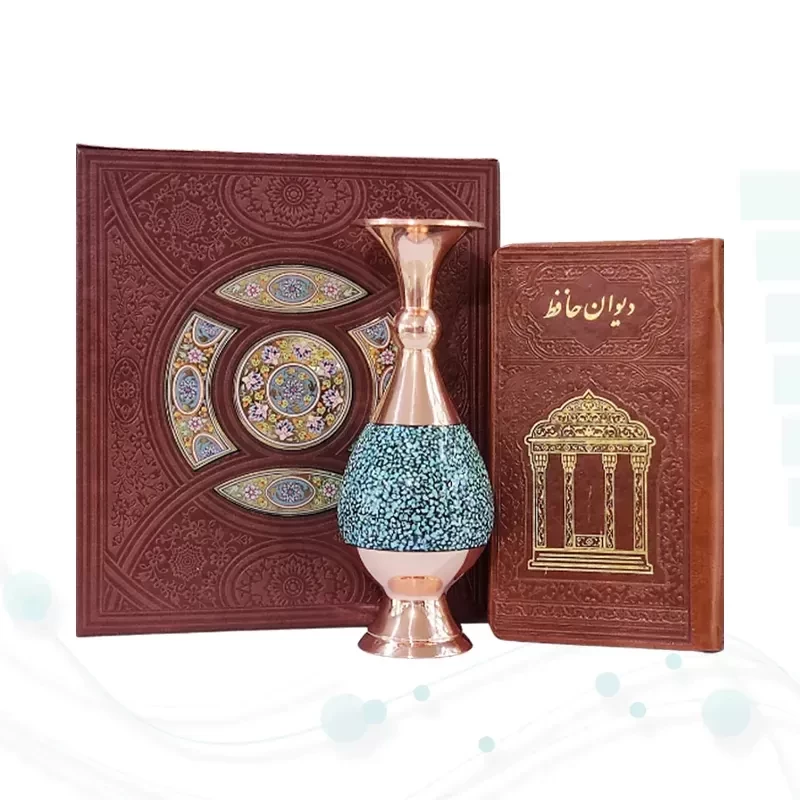 حافظ پالتویی چرم با گلدان فیروزه