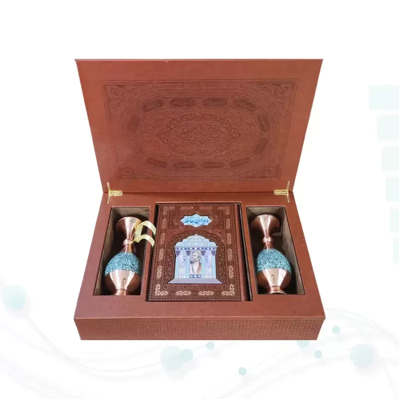 حافظ وزیری معطر چرم با 2 گلدان فیروزه