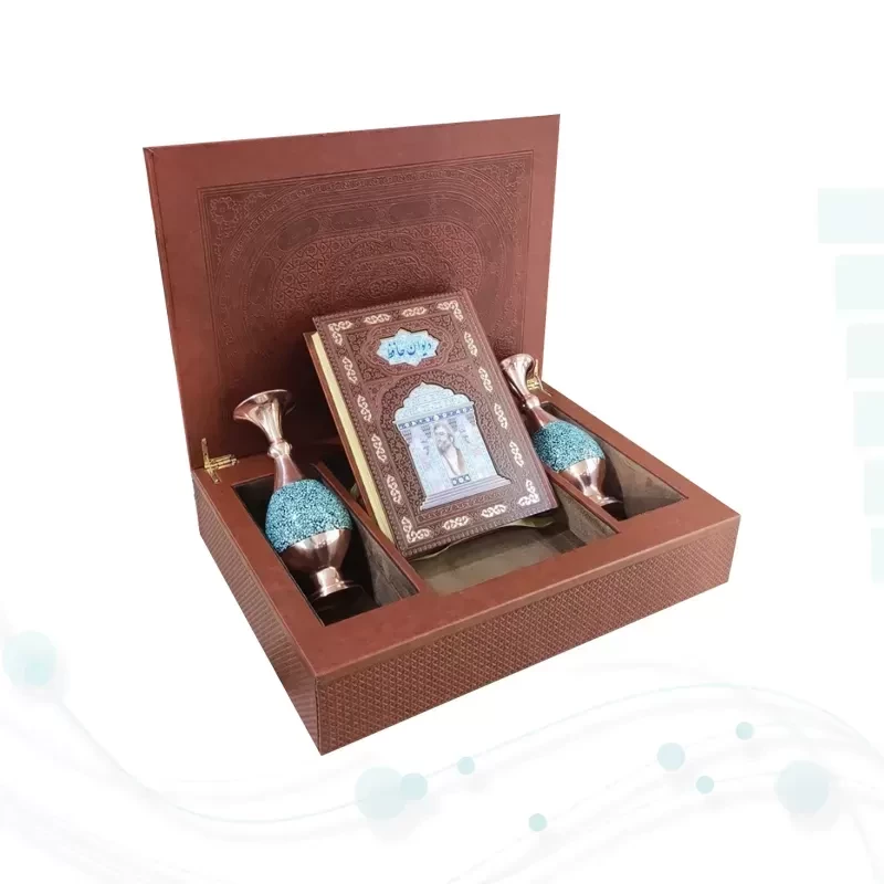حافظ وزیری معطر چرم با 2 گلدان فیروزه