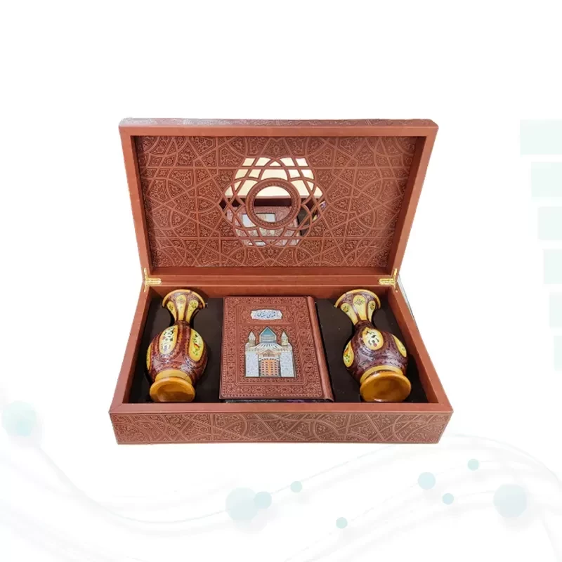 مثنوی وزیری چرم با 2گلدان چرم طبیعی