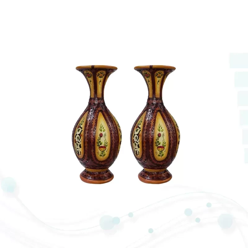 مثنوی وزیری چرم با 2گلدان چرم طبیعی