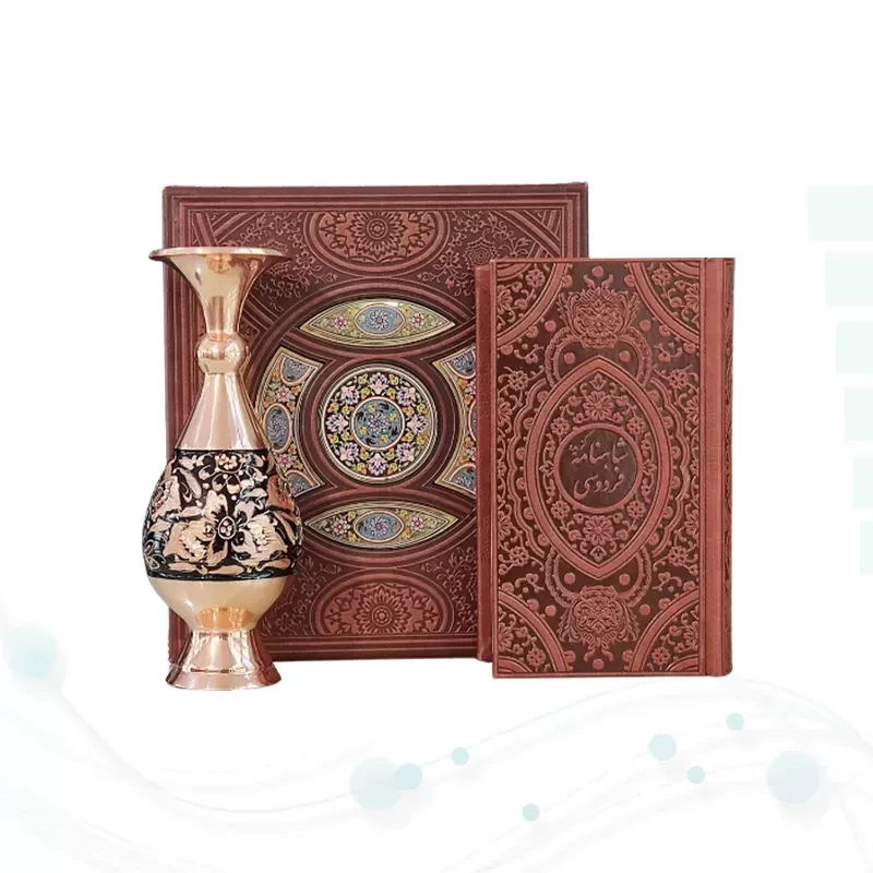 گزیده شاهنامه پالتویی چرم با گلدان الماس تراش