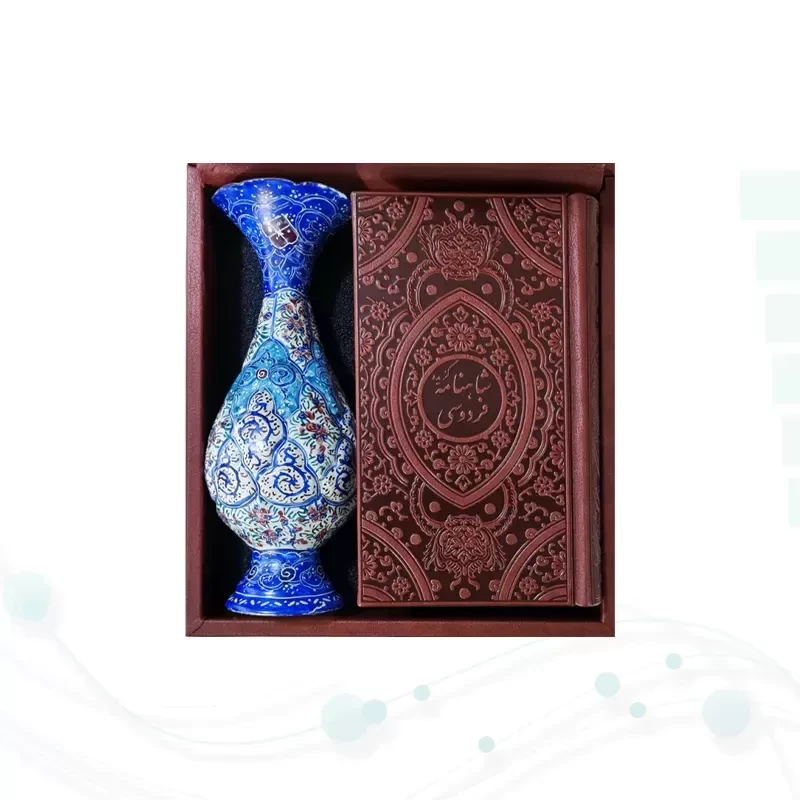 گزیده شاهنامه پالتویی چرم با گلدان مینا
