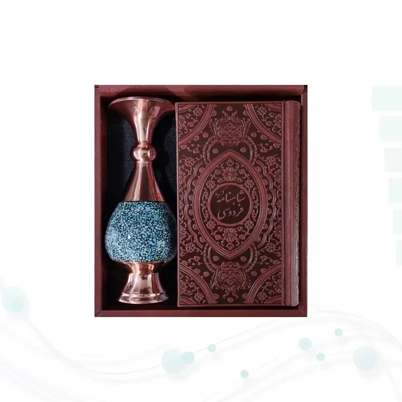 گزیده شاهنامه پالتویی چرم با گلدان فیروزه