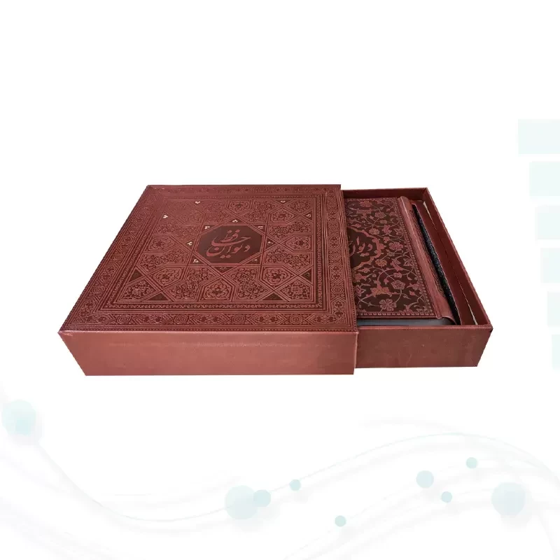 حافظ جیبی گلاسه چرم باکس دار به همراه خودکار مس