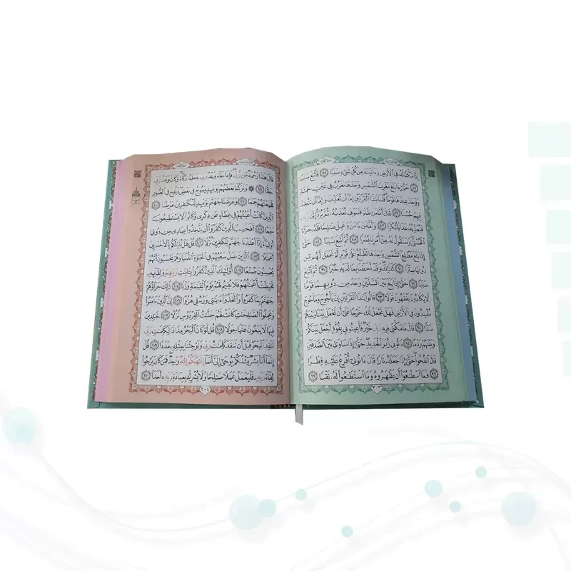 قرآن وزیری بدون ترجمه داخل رنگی چرم طرح لوزی بدون قاب