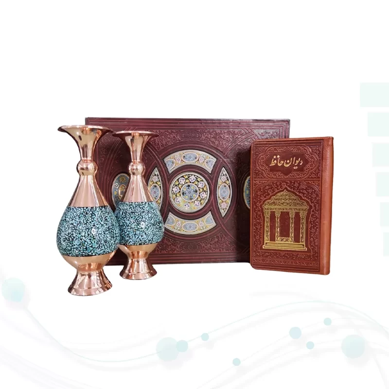 حافظ پالتویی چرم با 2گلدان فیروزه