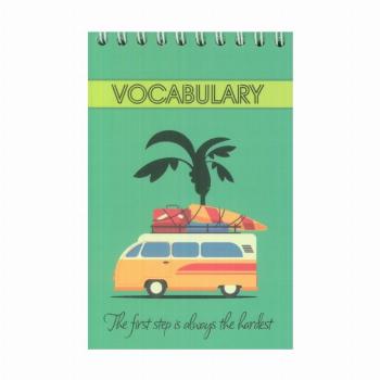 دفترچه لغت A6 (VOCABULARY،چند طرح)،(سیمی)