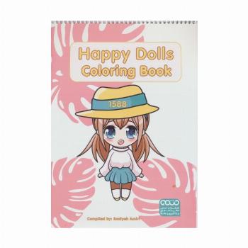 کتاب رنگ آمیزی HAAPPY DOLLS COLORING BOOK (کد 1588)،(سیمی)