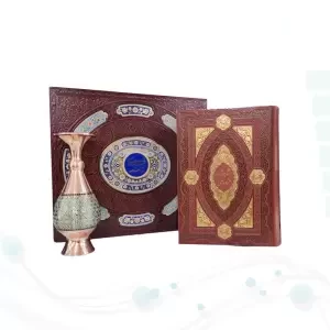 کلیات شاهنامه وزیری چرم با گلدان خاتم
