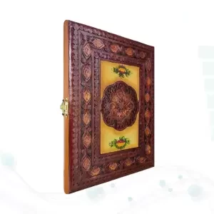 خیام وزیری گلاسه تمام مصور چرم طبیعی