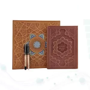 گزیده شاهنامه وزیری چرم با خودکار و روان نویس طرح دار