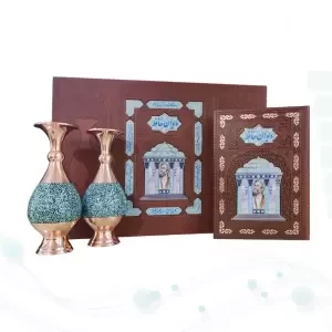 حافظ وزیری معطر چرم با 2 گلدان فیروزه