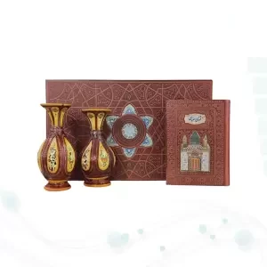 مثنوی وزیری چرم با 2گلدان چرم طبیعی