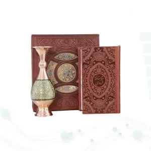 گزیده شاهنامه پالتویی چرم با گلدان خاتم