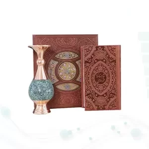 گزیده شاهنامه پالتویی چرم با گلدان فیروزه